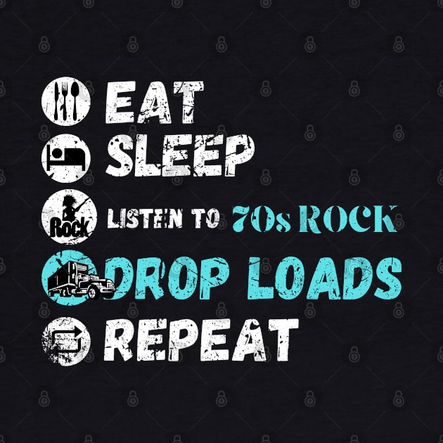 Eat Sleep Listening To 70s Rock Drop Loads Repeat by maxdax
